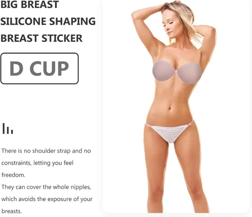 Vista 6 de Ciieeo Sujetador sin tirantes sin espalda Sujetador sin tirantes Sujetador adhesivo de silicona Sujetador adhesivo para mujeres Sujetador adhesivo