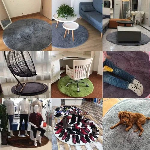 Vista 4 de Kekon Alfombra redonda ultra suave y moderna para interior, esponjosa, antideslizante, alfombra sedosa para sala de estar, dormitorio, habitación