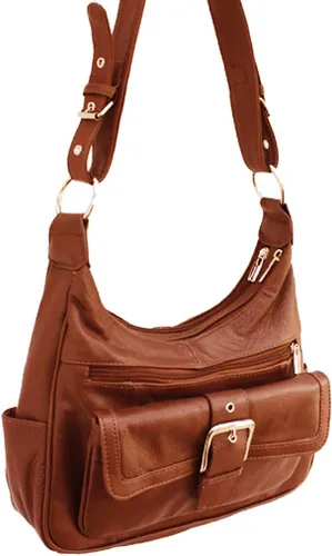 Vista 3 de Bolso Hobo de la aleta de la hebilla de cuero de la fie