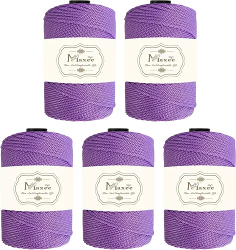 Vista 43 de Cordón de macramé de poliéster de alta calidad de 0.118 in × 218 yardas, 0.118 in, 100% polipropileno, ideal para ganchillo, ganchos de pared