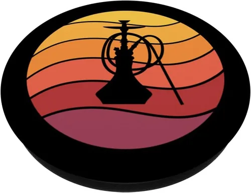 Vista 2 de Shisha Retro Sunset Shisha Bar PopSockets Swappable PopGrip