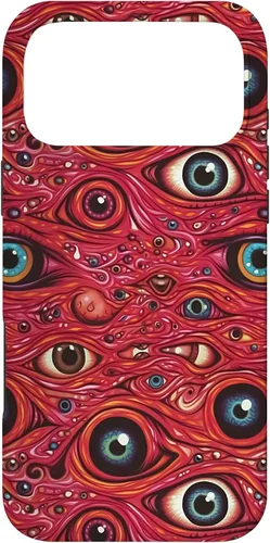 Vista 21 de iPhone 13 Weirdcore Dreamcore Horror Trippy psicodélico Estuche de globos oculares