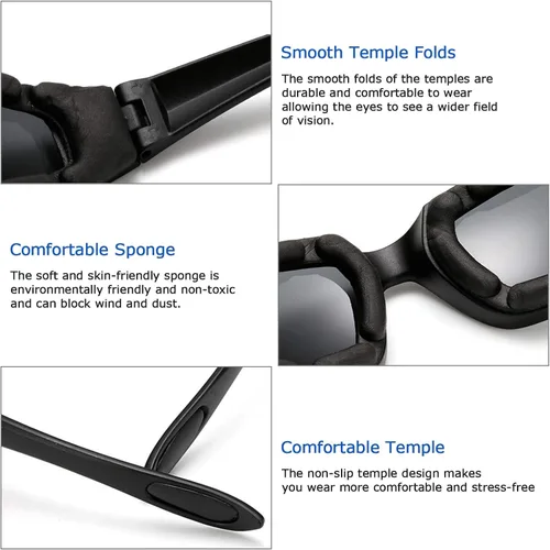 Vista 3 de Peciees - Gafas de sol para montar en motocicleta, 4 unidades, para exteriores