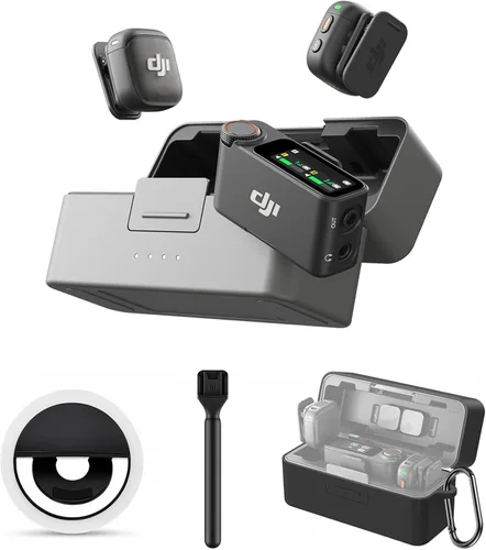 Vista 8 de DJI Mic (2 TX + 1 RX + Estuche de Carga), Micrófono Lavalier Inalámbrico, Alcance de 250m (820 pies), Batería de 15 Horas, Micrófono Inalámbrico