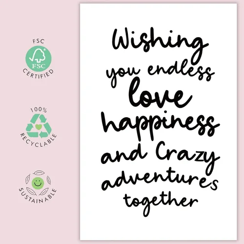 Vista 2 de UUEFKTN Divertidas tarjetas de compromiso de boda para amigos, tarjeta de felicitación para recién casados, tarjeta ecológica de felicitación