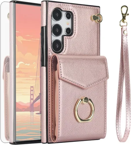 Vista 8 de Asuwish Funda de teléfono para Samsung Galaxy S25 Ultra 5G Mujer Hombre Negro