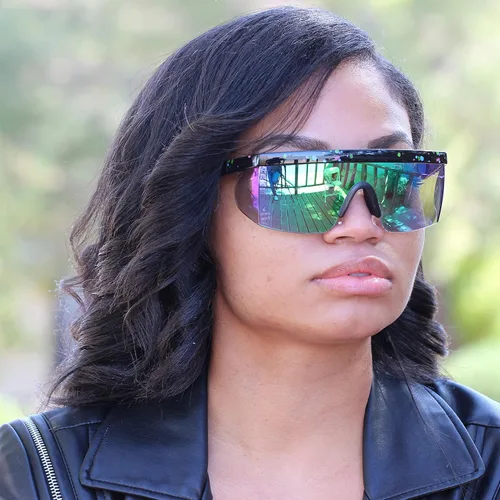 Vista 5 de Flawless Eyewear - Gafas de seguridad parcialmente sin marco, estilo retro, mica con reflejo de arco iris, gafas de sol, patas en zigzag