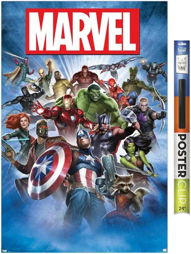 Vista 12 de Trends International Marvel Comics - Póster de pared de tiro grupal, 14.725 x 22.375 pulgadas, versión enmarcada de madera de granero