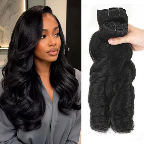 Vista 11 de Extensiones de cabello humano real rizado con clip, 4/27/4, ombré, rizado con clip, para mujer, 3C y 4A (12 pulgadas, #4/27/4)