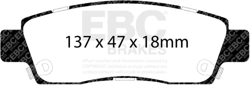 Vista 2 de EBC Brakes DP61672 Serie 6000 Greenstuff Pastilla de freno para camiones y SUV