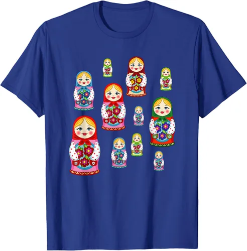 Vista 21 de Rusia - Camiseta de juguete retro para niños, diseño de muñecas rusas