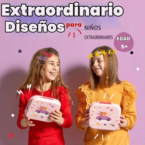 Vista 2 de Bentoheaven Lonchera Bento para niños, 3 compartimentos, 30 onzas, rosa Rosa coral