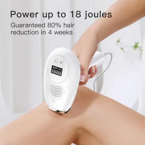 Vista 4 de Depilación láser aprobada por la FDA con protección de enfriamiento, depilación láser IPL de 18 julios para mujeres y hombres, depilación láser