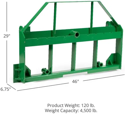Vista 2 de Titan Attachments Accesorio de marco de horquilla de 46 pulgadas, velocidad de 4,500 libras, se adapta a cargadores John Deere