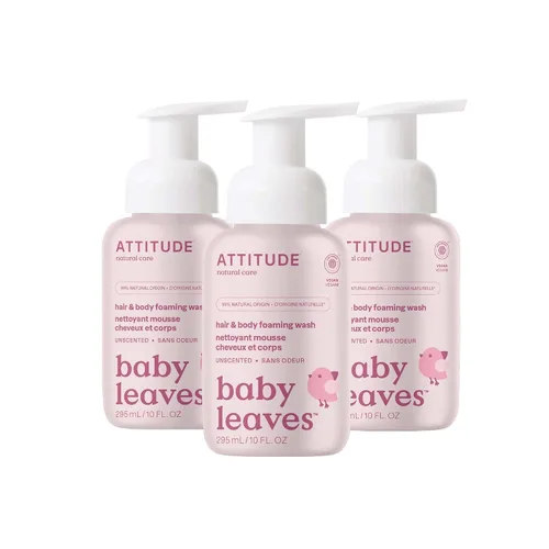 Vista 10 de ATTITUDE Lavado Espumoso 2 en 1 para Cabello y Cuerpo de Bebé, Champú Jabón Verificado por EWG, Dermatológicamente Probado, Hecho con Ingredientes