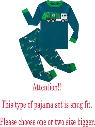 Vista 2 de Family Feeling - Conjunto de 2 piezas de pijama de Navidad a rayas para niños y niñas, 100% algodón