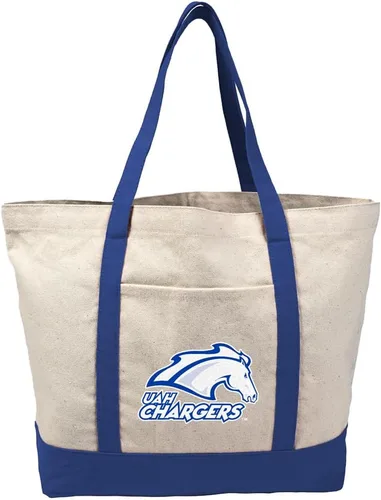Vista 383 de Campus Lab Bolsa de lona con logotipo primario colegiado con bolsillo externo, bolsa de hombro reutilizable para ir de compras, playa Águilas A&m