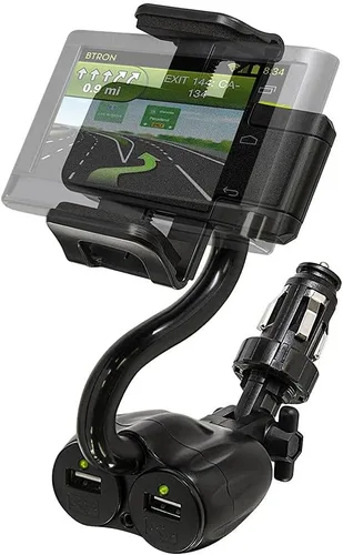 Vista 3 de Bracketron TekGrip Soporte para teléfono de 12 V, dos puertos de carga, manos libres, iPhone X 8 Plus 7 SE 6s 6 Samsung Galaxy S9 S8 S7 S6 Note