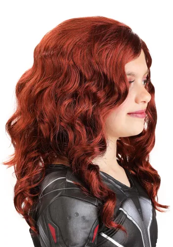 Vista 3 de Peluca de disfraz de Black Widow de Marvel para niñas Multicolor
