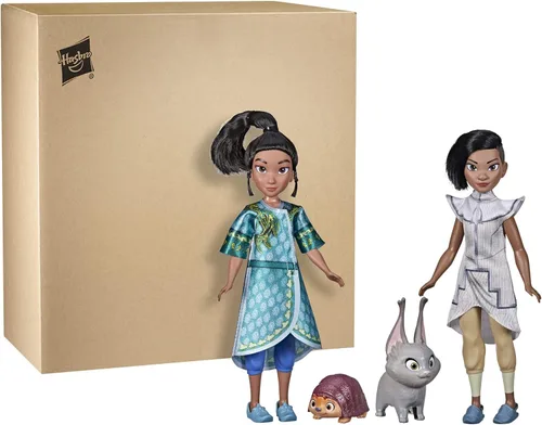 Vista 2 de Disney's Raya and The Last Dragon Young Raya y Namaari Fashion Dolls 2 unidades, ropa de muñeca de moda, juguete para niños de 3 años en adelante