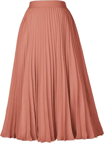 Vista 107 de GRACE KARIN - Falda plisada de gasa para mujer, con cintura alta y elástica, vuelo, corte acampanado y longitud por debajo de la rodilla