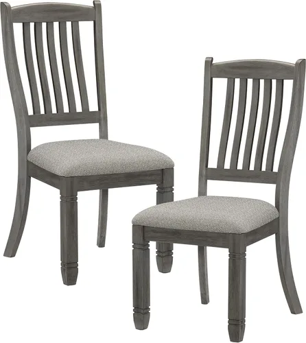 Vista 3 de Lexicon Saratoga - Silla de comedor (juego de 2), color gris antiguo