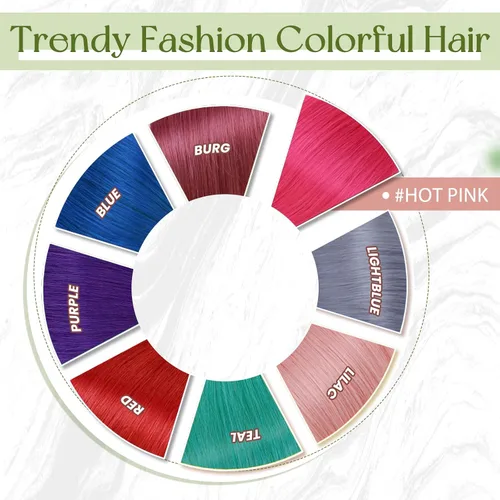 Vista 6 de RUNATURE - Extensiones de cabello humano con cinta color rosa intenso, 12 pulgadas, 0.71 oz, 10 unidades Hot Pink Human Hair Extensions Tape Ins