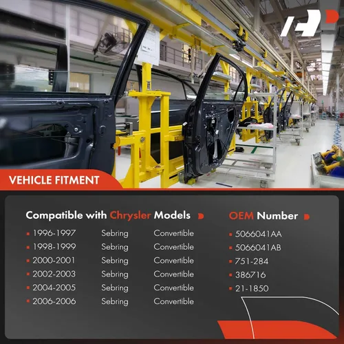 Vista 3 de A-Premium Elevalunas eléctrico con panel con motor compatible con Sebring 1996-2006 trasero lado del conductor