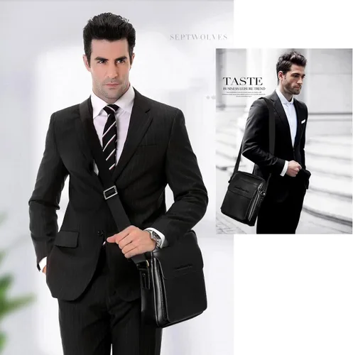 Vista 8 de Leathario Bolso cruzado de cuero para hombre bolso de hombro pequeño para hombre bolso de mensajero para el trabajo diario viajes de negocios