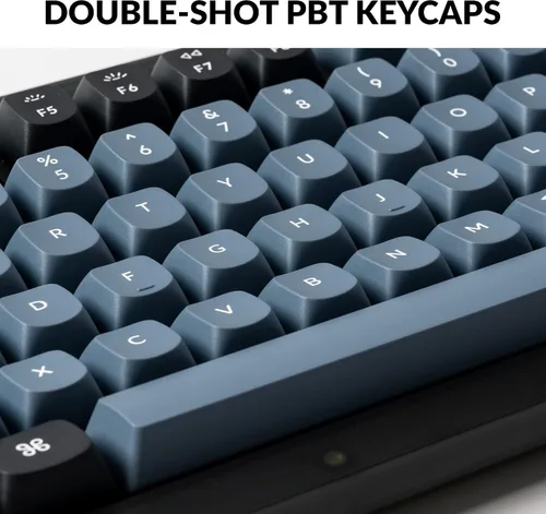 Vista 5 de Keychron V1 - Perilla de teclado mecánico con cable versión del 75 de diseño QMKVIA programable con teclado intercambiable en caliente K Pro Blue