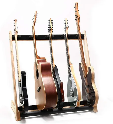Vista 5 de GR-2 - Soporte y soporte personalizable para guitarras y estuches (5 vías), color abedul
