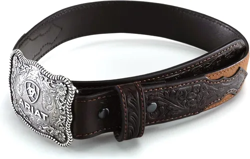 Vista 6 de ARIAT Cinturón rectangular en relieve con hebilla y borde de cuerda para niño (niños pequeñosniños grandes)
