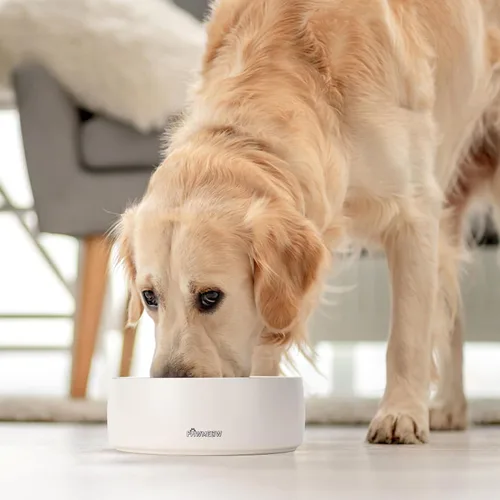 Vista 6 de Juego de 2 cuencos de cerámica para perros, 1.5 + 6 tazas, cuencos para alimentos y agua, a prueba de derrames, antideslizantes, para razas pequeñas