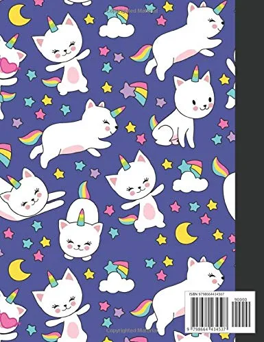 Vista 2 de Composition Book Wide Ruled Unicorn Cat Notebook Wide Ruled Blank Lined Workbook for Kids and Teens for Elementary, Middle School Students or ... or