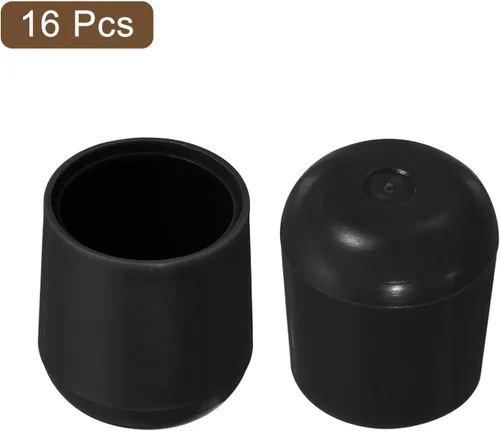 Vista 3 de uxcell Protectores de suelo para patas de silla, 16 tapas redondas de plástico para patas de silla, fundas antideslizantes para patas de muebles