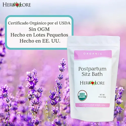 Vista 3 de Herb Lore Baño posparto orgánico de Sitz remojado, cuidado herbario después del nacimiento para la curación perineal