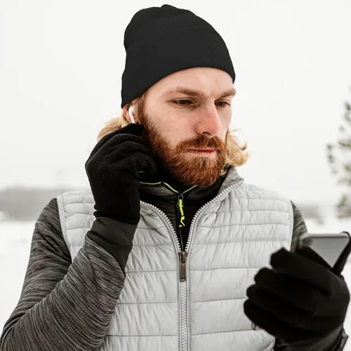 Vista 3 de Century Star Gorro para hombres y mujeres, gorro de invierno suave, gorro de invierno con calavera, gorras de punto 01 Negro