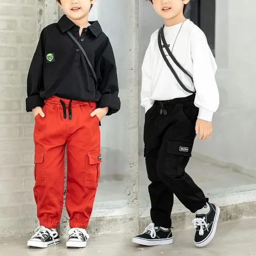 Vista 4 de MINI PANDA Pantalones para niños pequeños, paquete de 2 pantalones de meter