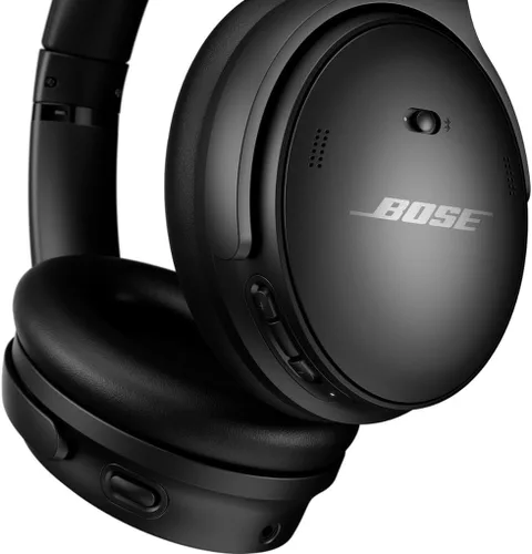 Vista 3 de Bose QuietComfort 45 Auriculares inalámbricos Bluetooth con cancelación de ruido, color negro triple (renovado)