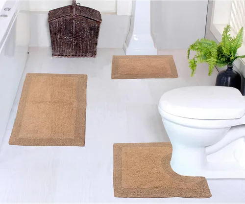 Vista 53 de Home Weavers Luxury Collection 100% Cotton Reversible Bathroom Rugs Set, Washable Rug, Soft Cotton Extra Soft and Absorbent Bath Rug, Kitchen Mat, 2