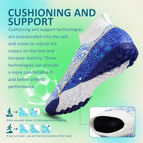 Vista 4 de Soccer Cleats Mens Women Indoor Outdoor Soccer Shoes for Big Boy AGFG