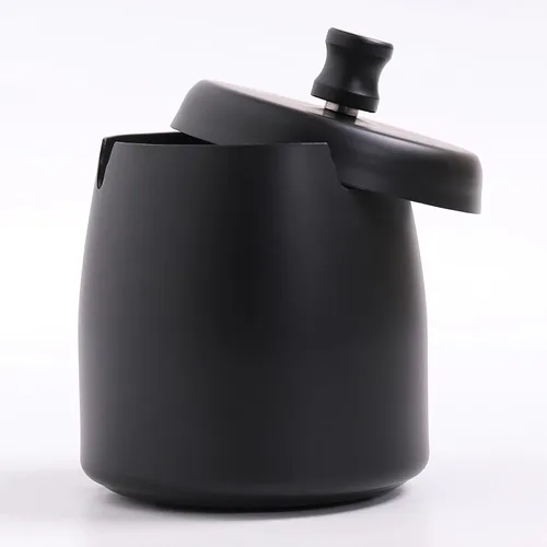 Vista 4 de Cenicero pequeño para exteriores con tapa para cigarrillos, cenicero de acero inoxidable sin humo, ceniceros a prueba de olores y viento para patio