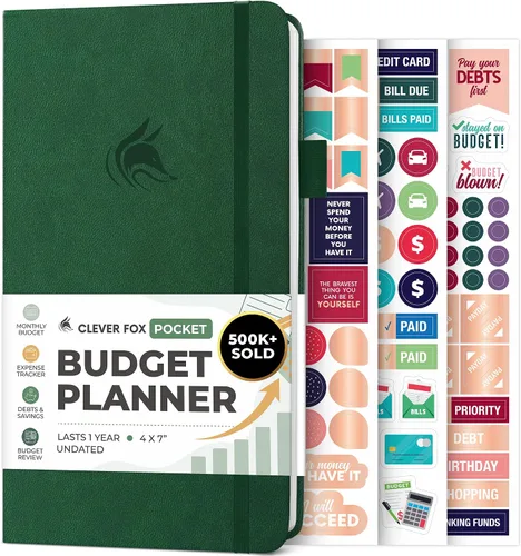 Vista 17 de Clever Fox Planificador de presupuesto de bolsillo, mini cuaderno de seguimiento de gastos. Organizador de presupuestos mensual, cuaderno