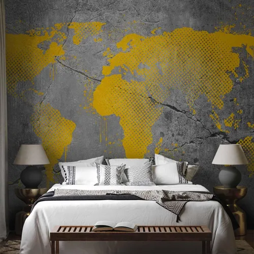 Vista 5 de artgeist Mural de Pared Premium Mapa del Mundo 79x55 pulgadas - Papel Tapiz No Tejido XXL Vellón Decoración de Pared Impresión Fotográfica Imagen