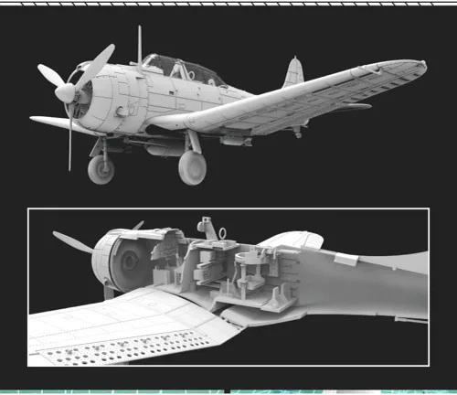 Vista 3 de FLYHAWK FH6001 1/72 SBD-3 Dauntless Modelo de plástico sin montar Kit