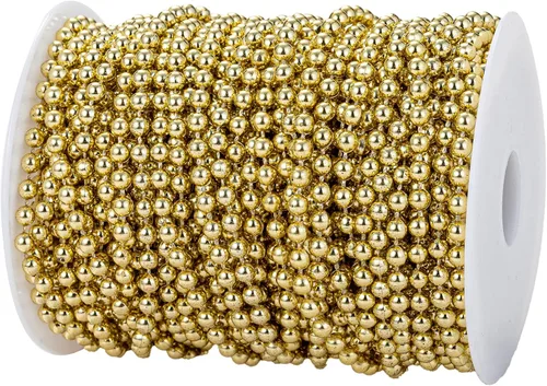 Vista 21 de Guirnalda de cuentas de perlas sintéticas para manualidades de 4mm rollo de hebra de perlas para decorar centros de mesa florales favor de fiesta