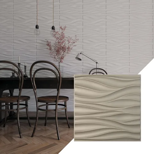 Vista 28 de Ekena Millwork 19 5/8 pulgadas de ancho x 19 5/8 pulgadas de alto, ondulado EnduraWall decorativo 3D, cobre envejecido (cubre 2.67 pies cuadrados).