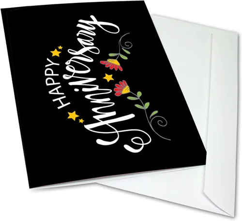 Vista 2 de Small World Greetings Tarjeta grande de feliz aniversario del grupo, interior en blanco con sobre, 11.75 x 9 pulgadas, perfecta para familiares