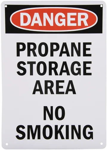 Vista 4 de SmartSign Cartel "Danger - Área de almacenamiento de propano, no fumar" 10" x 14" aluminio reflectante 3M