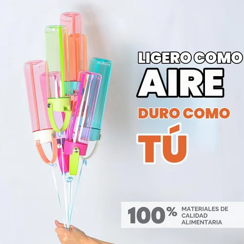 Vista 4 de Elemental Botella de agua Splash con pajilla, botella de agua reutilizable de plástico Tritan sin BPA con correa, ideal para viajes, gimnasio y Aqua
